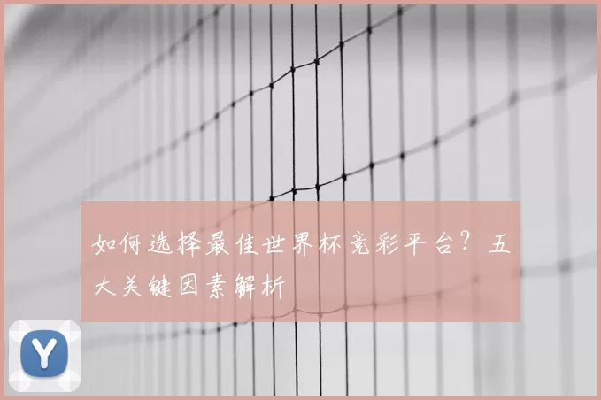 如何选择最佳世界杯竞彩平台？五大关键因素解析